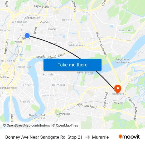 Bonney Ave Near Sandgate Rd, Stop 21 to Murarrie map
