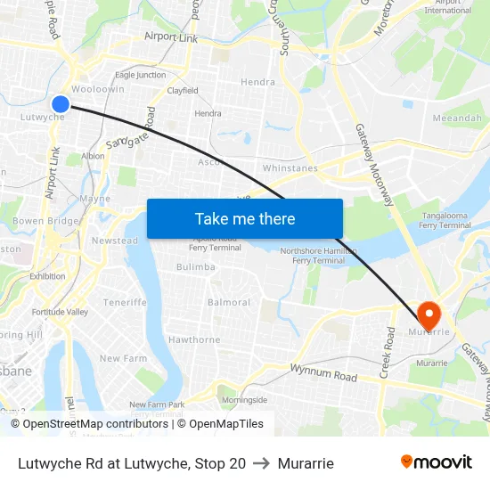 Lutwyche Rd at Lutwyche, Stop 20 to Murarrie map