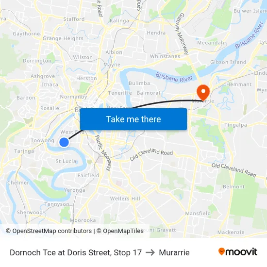 Dornoch Tce at Doris Street, Stop 17 to Murarrie map