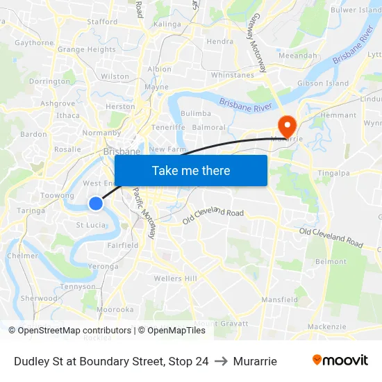 Dudley St at Boundary Street, Stop 24 to Murarrie map