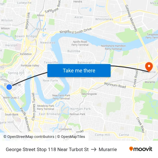 George Street Stop 118 Near Turbot St to Murarrie map