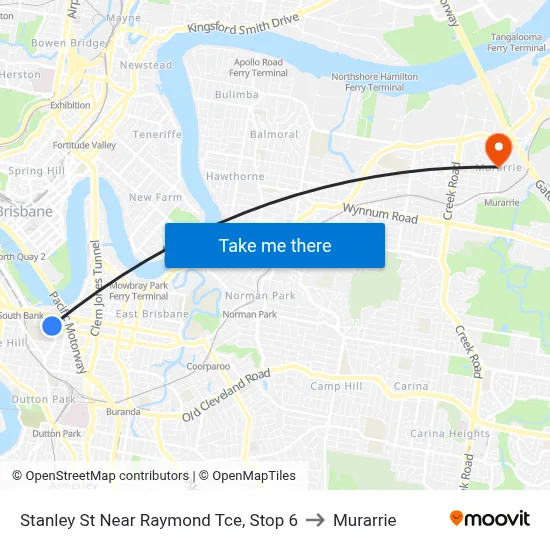 Stanley St Near Raymond Tce, Stop 6 to Murarrie map