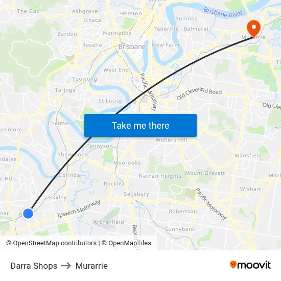 Darra Shops to Murarrie map