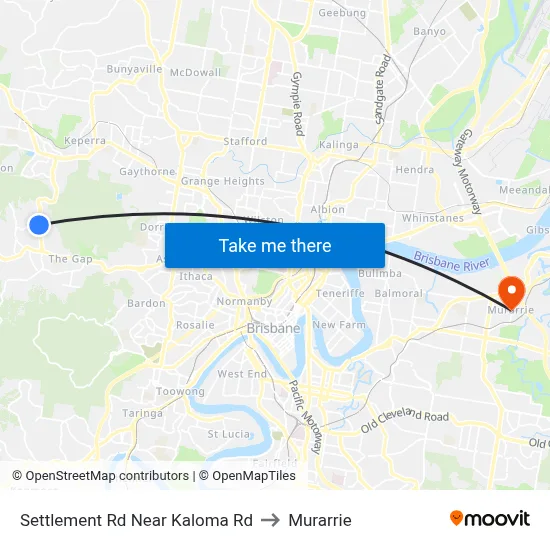 Settlement Rd Near Kaloma Rd to Murarrie map
