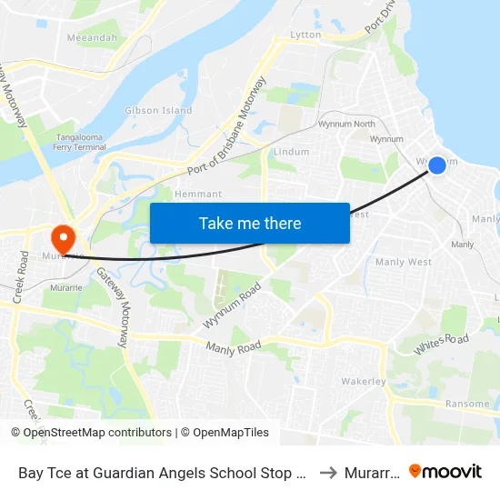 Bay Tce at Guardian Angels School Stop 95 to Murarrie map