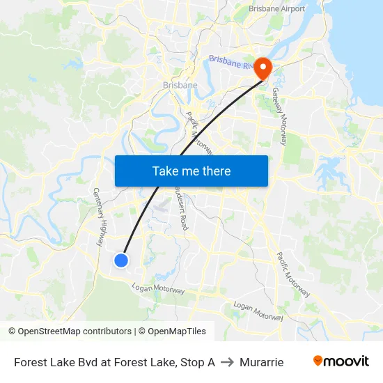 Forest Lake Bvd at Forest Lake, Stop A to Murarrie map