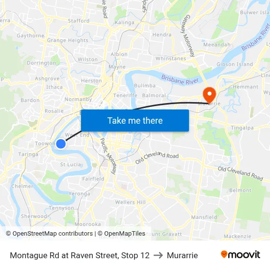 Montague Rd at Raven Street, Stop 12 to Murarrie map