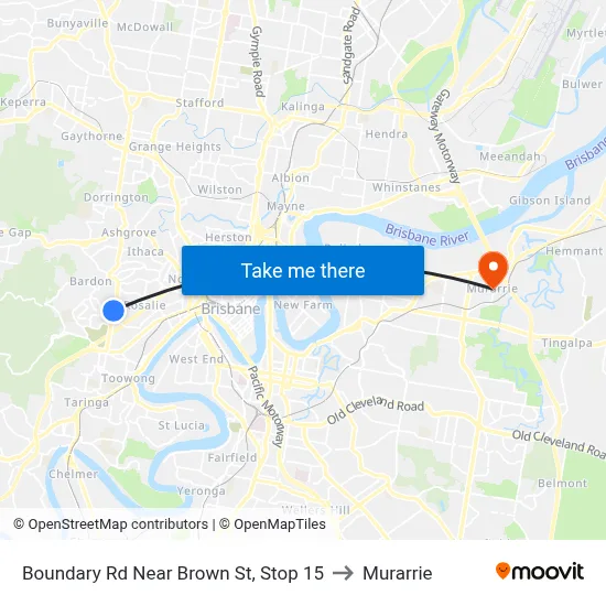 Boundary Rd Near Brown St, Stop 15 to Murarrie map