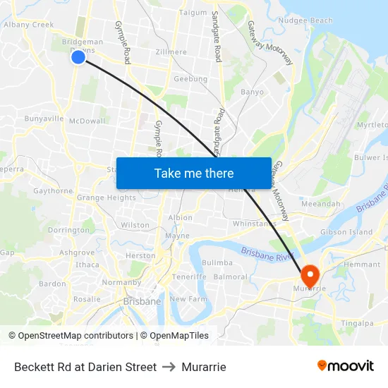 Beckett Rd at Darien Street to Murarrie map