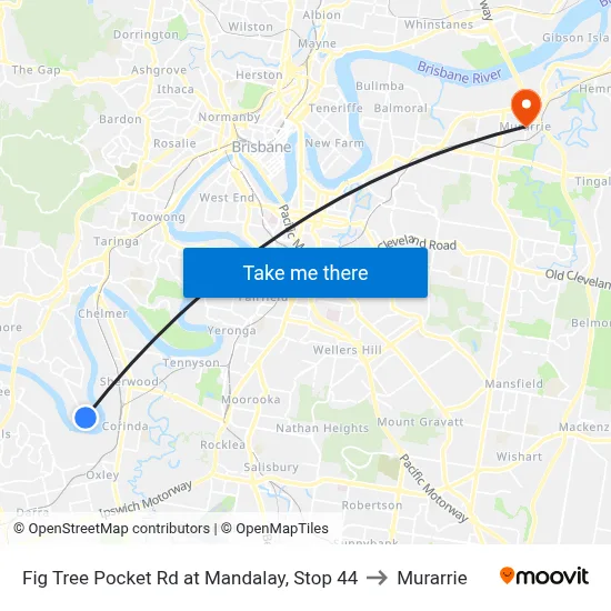 Fig Tree Pocket Rd at Mandalay, Stop 44 to Murarrie map