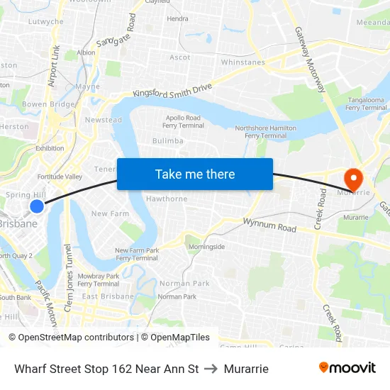 Wharf Street Stop 162 Near Ann St to Murarrie map