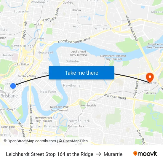 Leichhardt Street Stop 164 at the Ridge to Murarrie map
