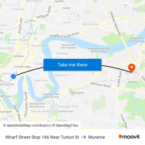 Wharf Street Stop 166 Near Turbot St to Murarrie map
