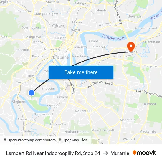 Lambert Rd Near Indooroopilly Rd, Stop 24 to Murarrie map