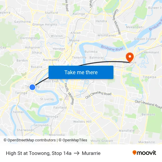 High St at Toowong, Stop 14a to Murarrie map