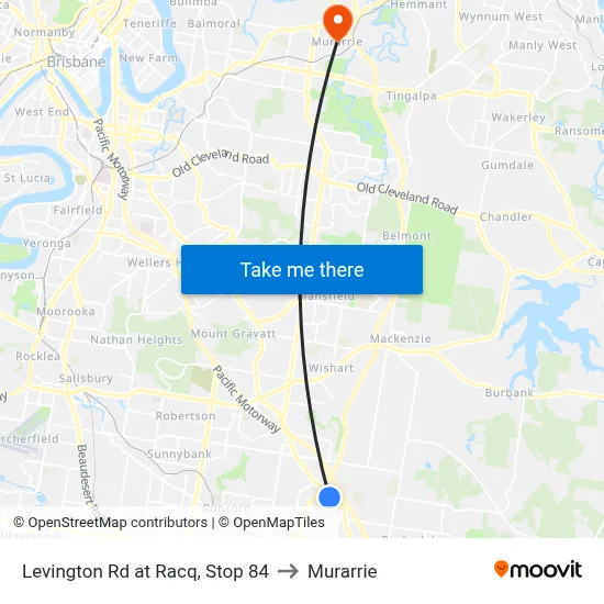 Levington Rd at Racq, Stop 84 to Murarrie map