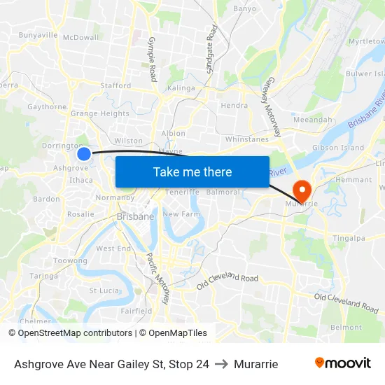 Ashgrove Ave Near Gailey St, Stop 24 to Murarrie map