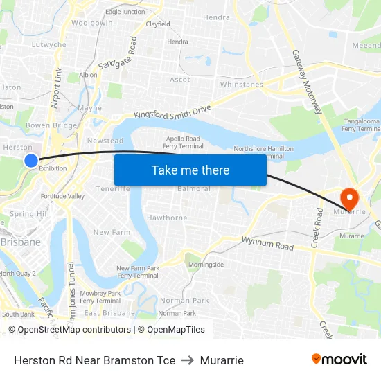 Herston Rd Near Bramston Tce to Murarrie map