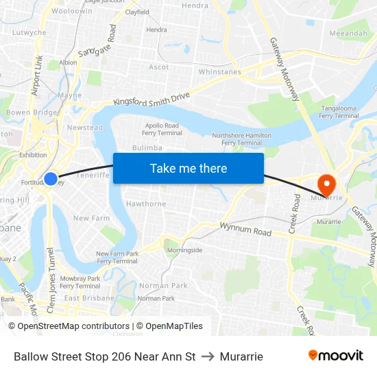 Ballow Street Stop 206 Near Ann St to Murarrie map