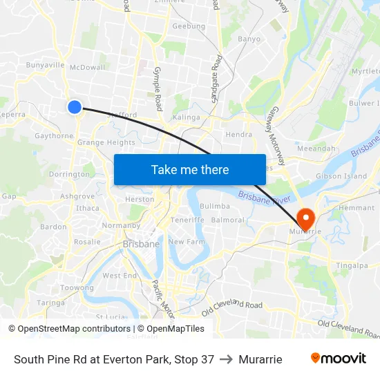 South Pine Rd at Everton Park, Stop 37 to Murarrie map