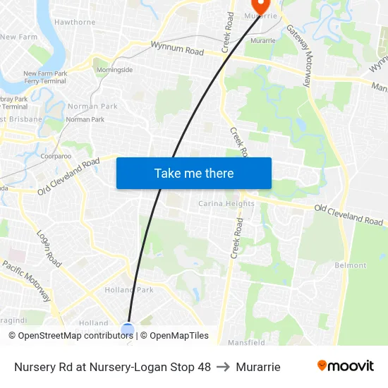 Nursery Rd at Nursery-Logan Stop 48 to Murarrie map