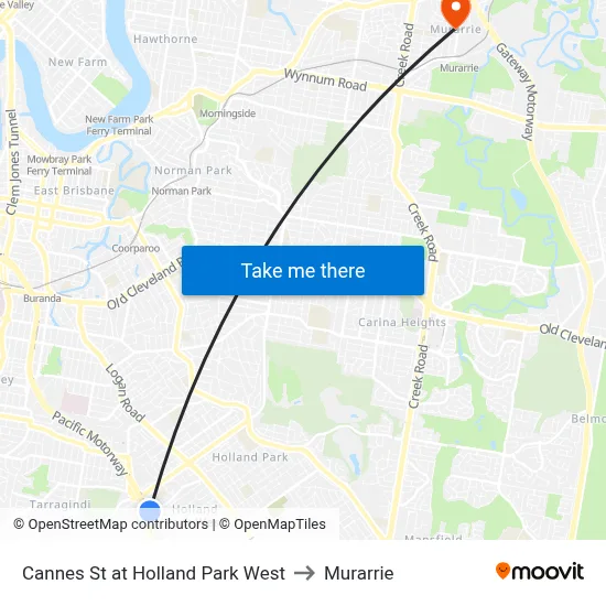 Cannes St at Holland Park West to Murarrie map