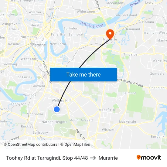 Toohey Rd at Tarragindi, Stop 44/48 to Murarrie map