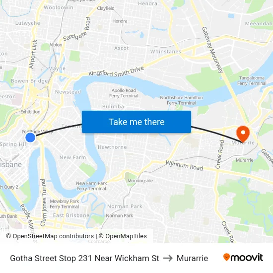 Gotha Street Stop 231 Near Wickham St to Murarrie map
