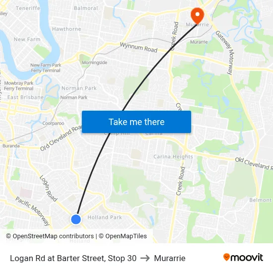 Logan Rd at Barter Street, Stop 30 to Murarrie map