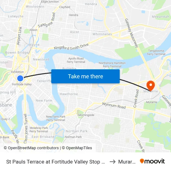 St Pauls Terrace at Fortitude Valley Stop 240 to Murarrie map