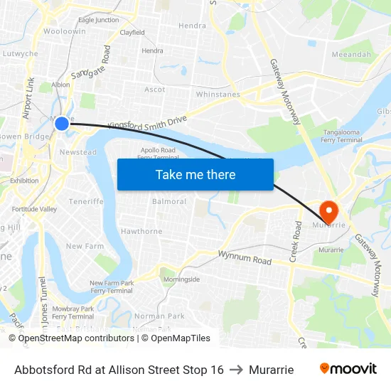 Abbotsford Rd at Allison Street Stop 16 to Murarrie map