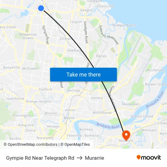 Gympie Rd Near Telegraph Rd to Murarrie map