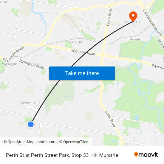 Perth St at Perth Street Park, Stop 33 to Murarrie map