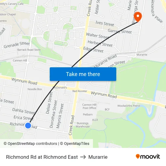Richmond Rd at Richmond East to Murarrie map