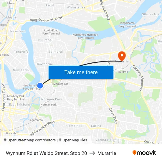 Wynnum Rd at Waldo Street, Stop 20 to Murarrie map