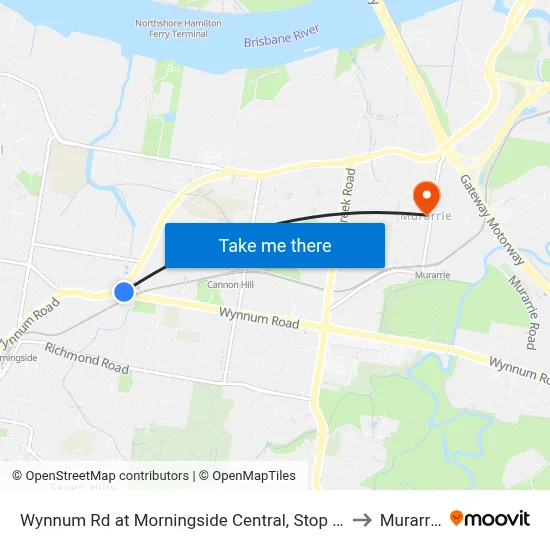 Wynnum Rd at Morningside Central, Stop 30 to Murarrie map
