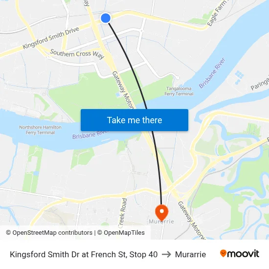 Kingsford Smith Dr at French St, Stop 40 to Murarrie map