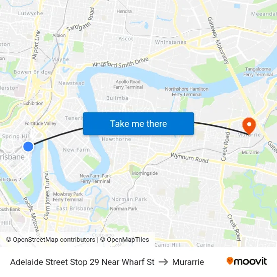 Adelaide Street Stop 29 Near Wharf St to Murarrie map