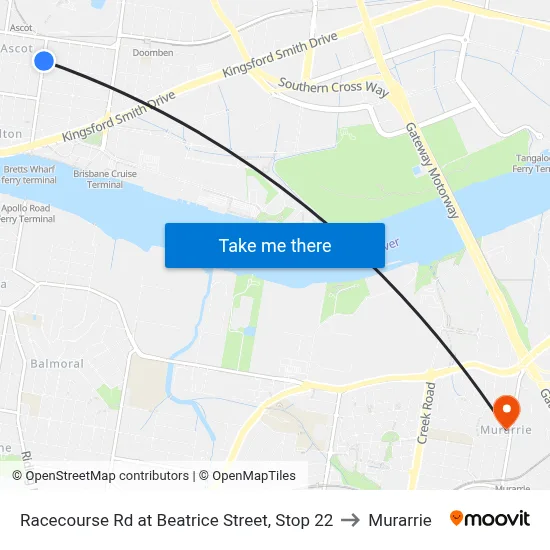 Racecourse Rd at Beatrice Street, Stop 22 to Murarrie map
