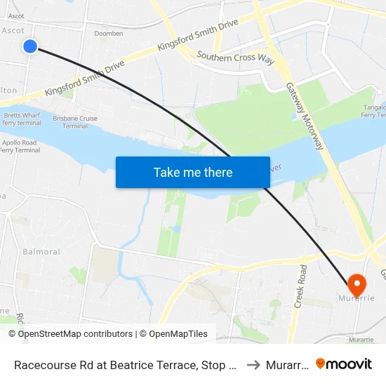 Racecourse Rd at Beatrice Terrace, Stop 22 to Murarrie map