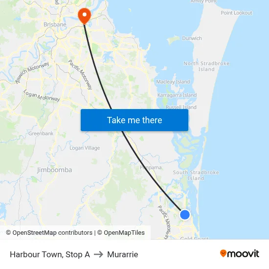 Harbour Town, Stop A to Murarrie map