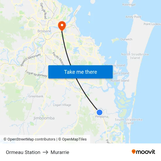 Ormeau Station to Murarrie map