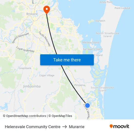 Helensvale Community Centre to Murarrie map