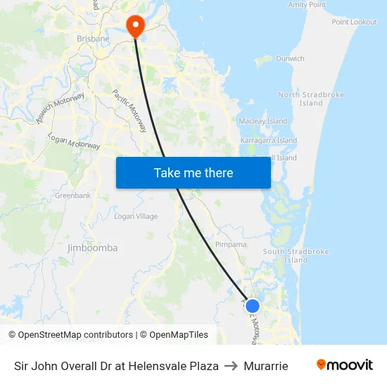 Sir John Overall Dr at Helensvale Plaza to Murarrie map