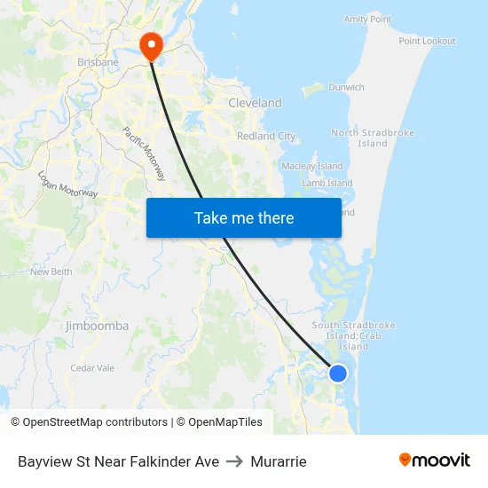 Bayview St Near Falkinder Ave to Murarrie map