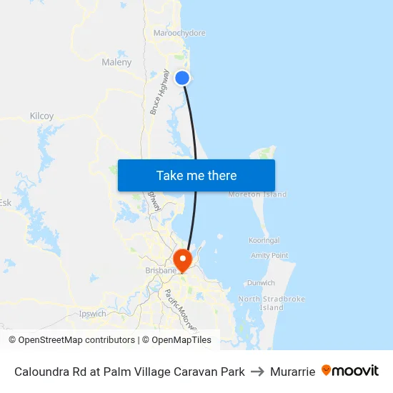 Caloundra Rd at Palm Village Caravan Park to Murarrie map