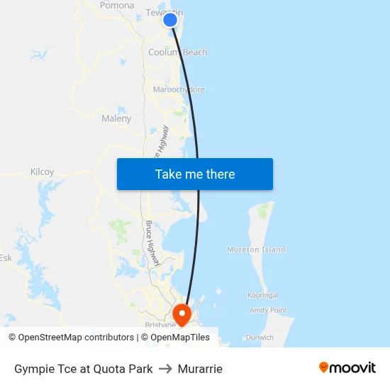Gympie Tce at Quota Park to Murarrie map