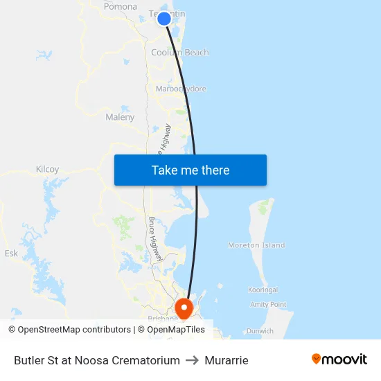 Butler St at Noosa Crematorium to Murarrie map
