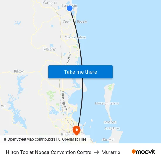 Hilton Tce at Noosa Convention Centre to Murarrie map