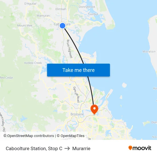 Caboolture Station, Stop C to Murarrie map
